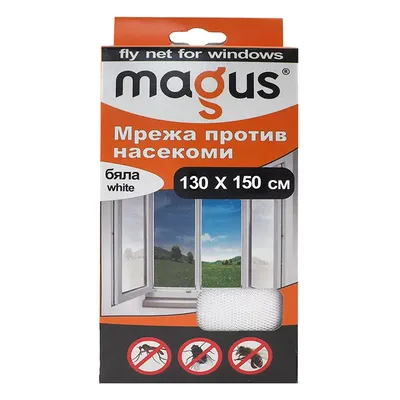 Мрежа за насекоми Magus полиестерна за прозорец бяла  1300х1500 мм