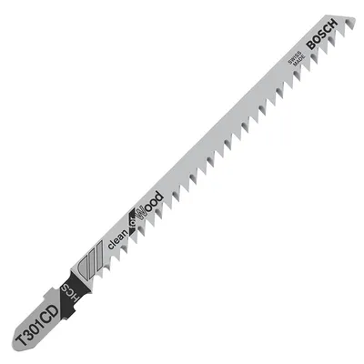 Нож за зеге Bosch с Т-захват за дърво  92/117 мм, праволинейно, 5 бр., T 301 CD Clean for Wood