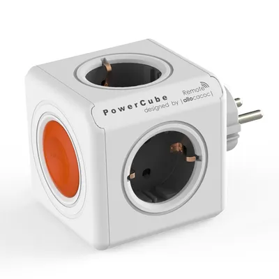 Разклонител електрически Allocacoc без кабел, с щепсел  бял, 4 гнезда, PowerCube Original