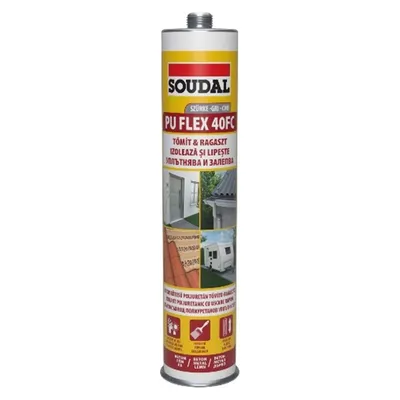 Лепило уплътнително Soudal полиуретаново 300 мл, сиво, PU Flex 40 FC