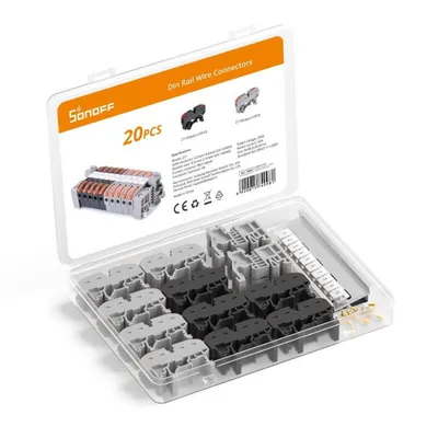 Редова клема TE комплект 20 бр.  250 V, 32 A, за DIN шина, комплект 20 бр., Simel EP95-13
