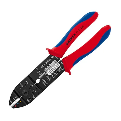 Кербовъчни клещи Knipex за изолирани кабелни обувки 230 мм, 97 21 215 SB