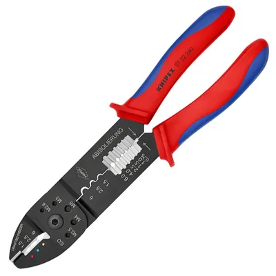 Кербовъчни клещи Knipex за изолирани кабелни обувки и накрайници за изолирани кабелни обувки и накрайници 0.5-6 мм2, 240 мм, 97 32 240