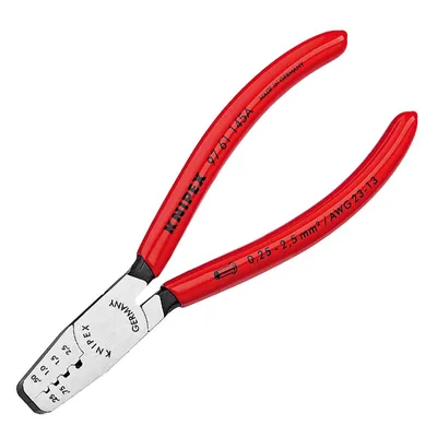 Кербовъчни клещи Knipex за кабелни накрайници   0.25-2.5 мм2, 145 мм, 97 61 145 A