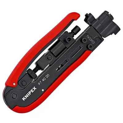 Кербовъчни клещи Knipex за коаксиални конектори 175 мм, BNC, COAX, F-009, F-611, F-629, F-633, F-644, RCA, 97 40 20 SB