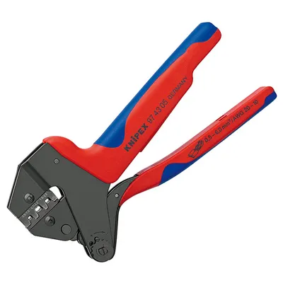 Кербовъчни клещи Knipex за неизолирани плоски кабелни обувки  0.5-6 мм2, 200 мм, 97 43 05