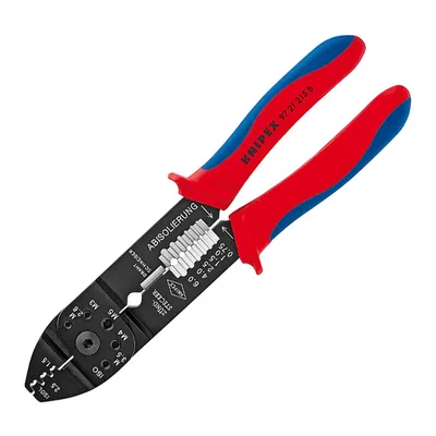 Кербовъчни клещи Knipex за неизолирани плоски кабелни обувки  0.5-2.5 мм2, 230 мм, 97 21 215 B SB