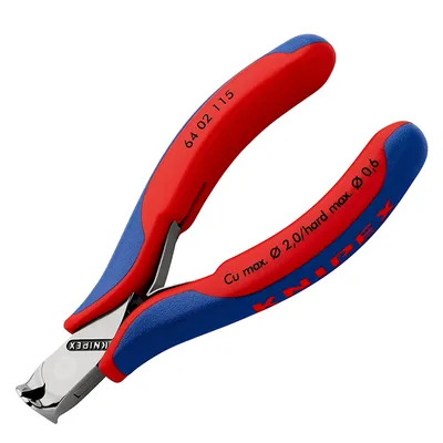 Челни клещи резачки Knipex за електроника   с отваряща пружина, 115 мм, 64 02 115