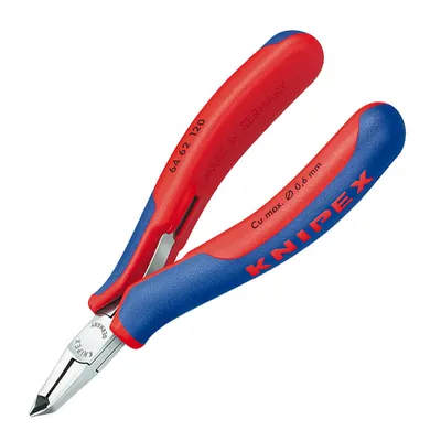 Челни клещи резачки Knipex за електроника с отваряща пружина, 120 мм, 64 62 120