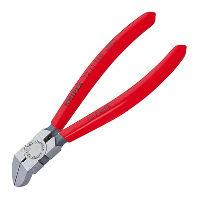 Челни клещи резачки Knipex за пластмаси и меки материали  с отваряща пружина, 160 мм, 72 11 160