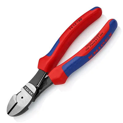 Странични клещи резачки Knipex усилени с отваряща пружина, 180 мм, 74 12 180