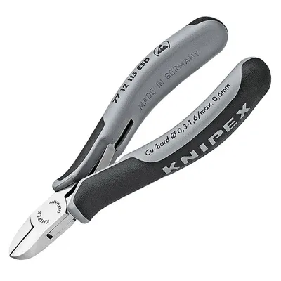 Странични клещи резачки Knipex за електроника   с отваряща пружина, 115 мм, 77 12 115 ESD