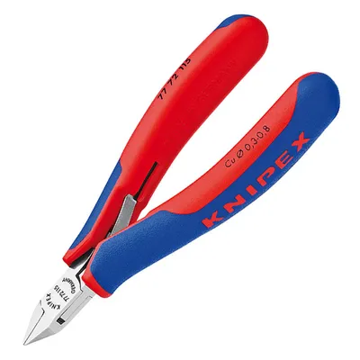 Странични клещи резачки Knipex за електроника с отваряща пружина, 115 мм, 77 72 115