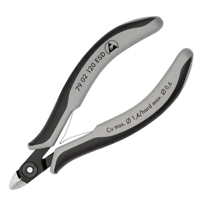 Странични клещи резачки Knipex за електроника с отваряща пружина, 120 мм, 79 02 120 ESD