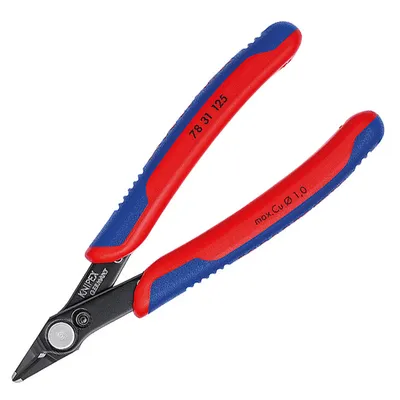 Странични клещи резачки Knipex за електроника  с отваряща пружина, 125 мм, Super Knips