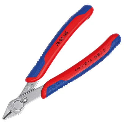 Странични клещи резачки Knipex за електроника с отваряща пружина, 125 мм, Super Knips