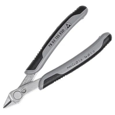 Странични клещи резачки Knipex за електроника  с отваряща пружина, 125 мм, Super Knips ESD