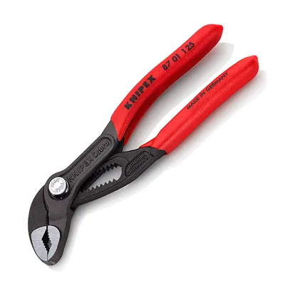 Водопроводни клещи Knipex с бутон и шарнирен реглаж, 1 ", 29 мм, 125 мм, Cobra
