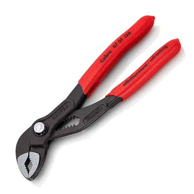 Водопроводни клещи Knipex  с бутон и шарнирен реглаж, 1 1/4 ", 32 мм, 150 мм, Cobra