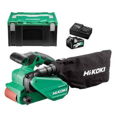 Акумулаторен лентов шлайф HiKOKI - Hitachi акумулаторен с 2 батерии и зарядно, 36 V, 122-450 м/мин, 533х76 мм, SB3608DA