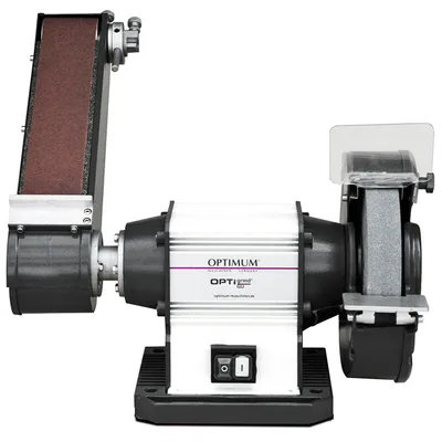 Комбиниран шмиргел Optimum с лентов шлайф  ф 200х30 мм, 600 W, 762х75 мм, 2850 об./мин, OPTIgrind GU 20S - 400 V