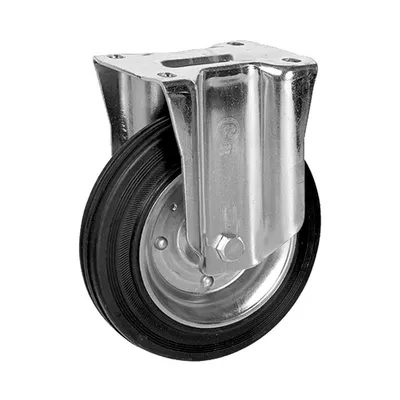 Колело промишлено Tellure Rota метално с каучуков бандаж незавиващо с планка 125 мм, 130 кг, Series 53