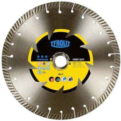 Диск диамантен за сухо рязане Tyrolit универсален 180 мм, 22.23 мм, 2.4 мм, Premium*** DCU-FC