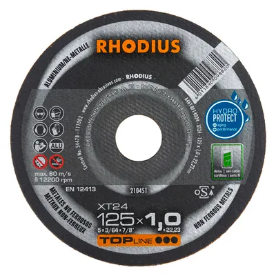 Диск карбофлексен за рязане Rhodius на алуминий 125 мм, 1.5 мм, 22.2 мм, XT24