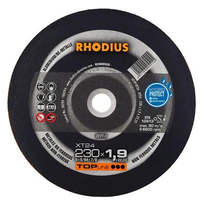 Диск карбофлексен за рязане Rhodius на алуминий 230 мм, 1.9 мм, 22.2 мм, XT24