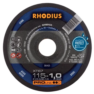 Диск карбофлексен за рязане Rhodius на метал 115 мм, 1 мм, 22.23 мм, XT67