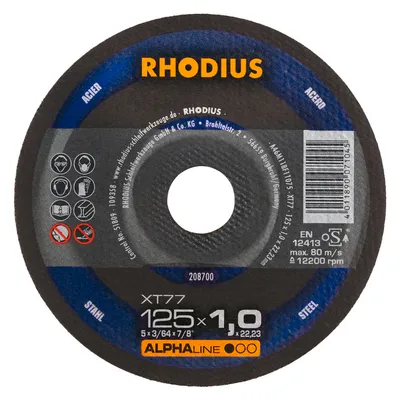 Диск карбофлексен за рязане Rhodius на метал 115 мм, 1 мм, 22.23 мм, XT77