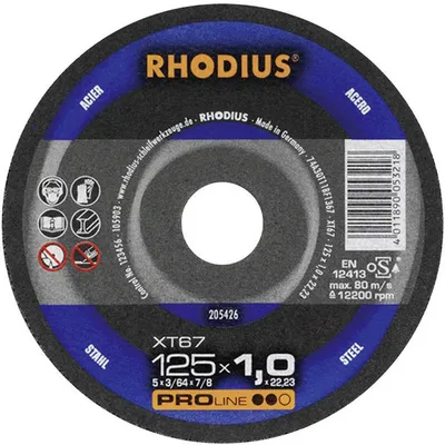 Диск карбофлексен за рязане Rhodius на метал 125 мм, 1.5 мм, 22.23 мм, XT67