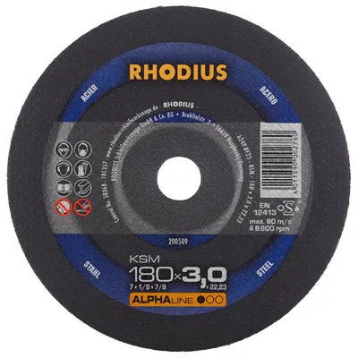 Диск карбофлексен за рязане Rhodius на метал 180 мм, 3 мм, 22.23 мм, KSM