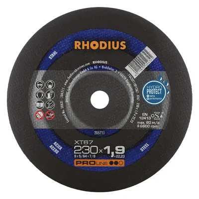Диск карбофлексен за рязане Rhodius на метал 230 мм, 1.9 мм, 22.23 мм, XT67