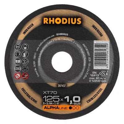 Диск карбофлексен за рязане Rhodius на неръждаема стомана 115 мм, 1.5 мм, 22.23 мм, XT70