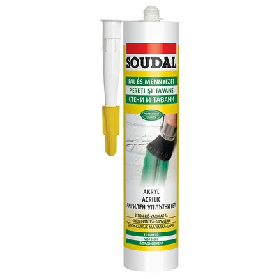 Лепило уплътнително Soudal акрилно за паркет и ламинат 300 мл, сиво