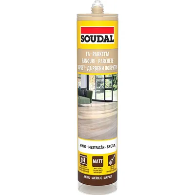 Лепило уплътнително Soudal акрилно за паркет и ламинат 310 мл, бреза