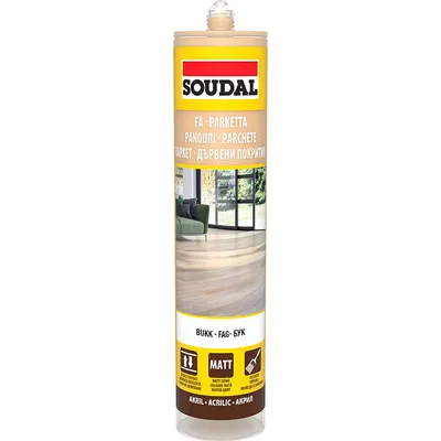 Лепило уплътнително Soudal акрилно за паркет и ламинат 310 мл, бук