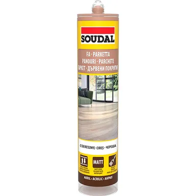 Лепило уплътнително Soudal акрилно за паркет и ламинат 310 мл, череша