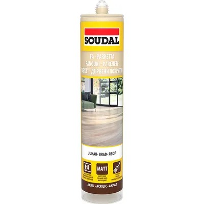 Лепило уплътнително Soudal акрилно за паркет и ламинат 310 мл, явор