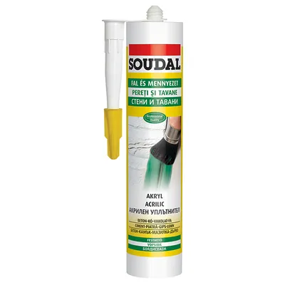 Лепило уплътнително Soudal акрилно за пукнатини и фуги 300 мл, кафяво