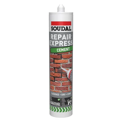 Лепило уплътнително Soudal акрилно за пукнатини и фуги 300 мл, сив, Repair Express Cement