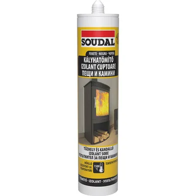 Силикон лепило Soudal уплътнително термоустойчиво 300 мл, черно