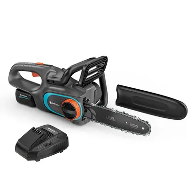 Акумулаторна резачка за дърва Gardena  с 1 батерия и зарядно, 18 V, 4 Ah, 25 см, 3/8 ", 1.1 мм, PowerSaw 250/18V
